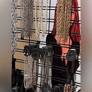 Elegant Silver and Gold Chain Necklace Set